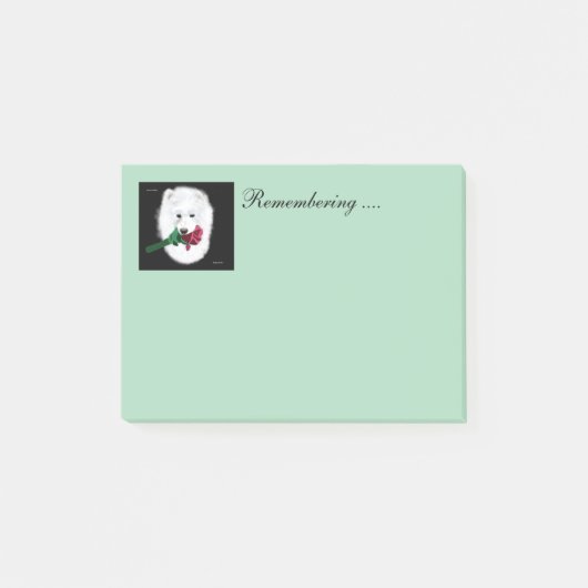Samoyed Post-it® notes 4 x 3; Herdenking notities! (Voorkant)