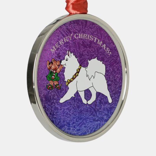 Samoyed Premium Metal Ornament (Rechts)