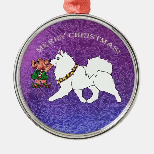 Samoyed Premium Metal Ornament (Voorkant)