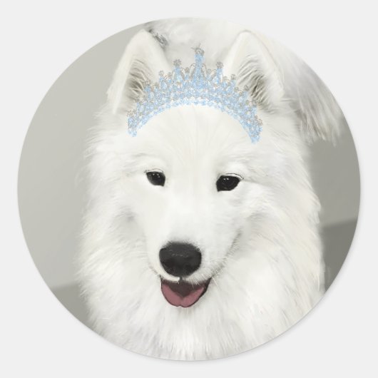 Samoyed Princess Sticker (Voorkant)