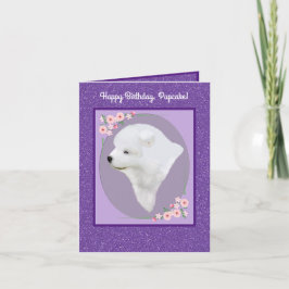 Samoyed Pup 4 x 5,6 inch Gevouwen Wenskaart Kaart