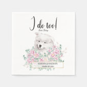 Samoyed Puppy Dog Wedding Cocktail Napkins Servet (Voorkant)