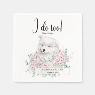 Samoyed Puppy Dog Wedding Cocktail Napkins Servet