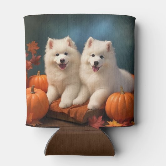 Samoyed Puppy Herfst Delight Pompoen Blikjeskoeler (Achterkant)