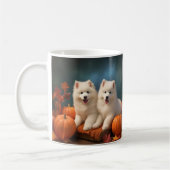 Samoyed Puppy Herfst Delight Pompoen Koffiemok (Links)