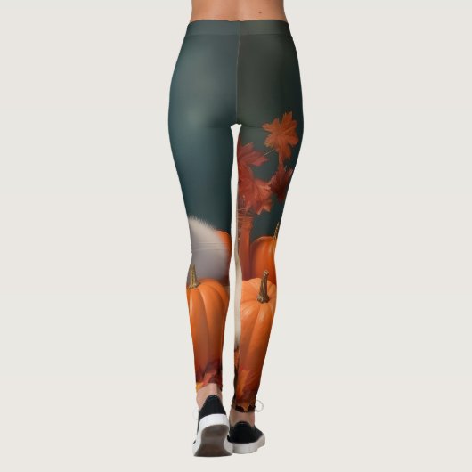 Samoyed Puppy Herfst Delight Pompoen Leggings (Achterkant)