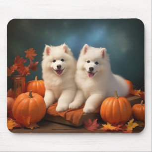 Samoyed Puppy Herfst Delight Pompoen Muismat