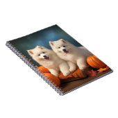 Samoyed Puppy Herfst Delight Pompoen Notitieboek (Rechterzijde)