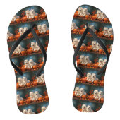 Samoyed Puppy Herfst Delight Pompoen Teenslippers (Voetbed)