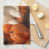 Samoyed Puppy Herfst Delight Pompoen Theedoek (Quarter Fold)