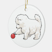 Samoyed Puppy Keramisch Ornament (Links)