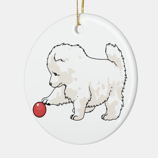 Samoyed Puppy Keramisch Ornament (Links)
