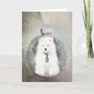 Samoyed Puppy kerstkaart Feestdagen Kaart