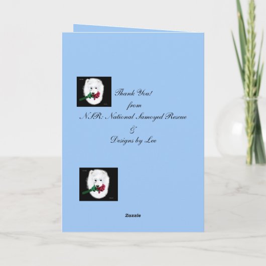 Samoyed Puppy & linkkaart Tekst en datum aanpassen Bedankkaart (Achterkant)