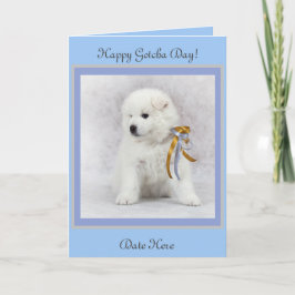 Samoyed Puppy & linkkaart Tekst en datum aanpassen Bedankkaart
