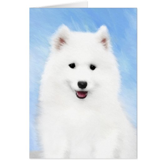 Samoyed Puppy Painting - Cute Original Dog Art (Voorkant)