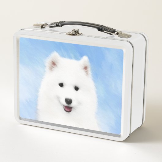 Samoyed Puppy Painting - Cute Original Dog Art (Voorkant)