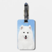 Samoyed Puppy Painting - Cute Original Dog Art Bagagelabel (Achterkant verticaal)