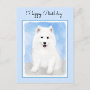 Samoyed Puppy Painting - Cute Original Dog Art Briefkaart