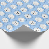 Samoyed Puppy Painting - Cute Original Dog Art Cadeaupapier (Hoek)