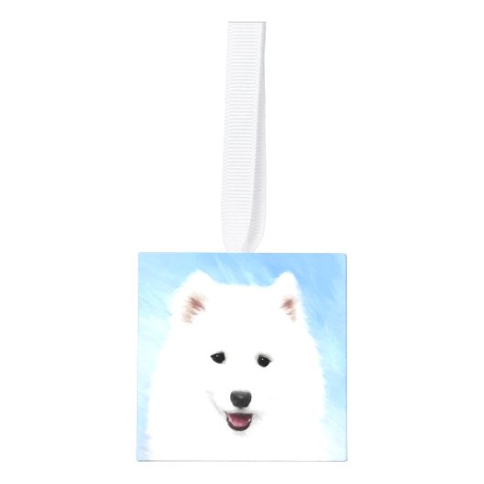 Samoyed Puppy Painting - Cute Original Dog Art Decoratie (Voorkant)