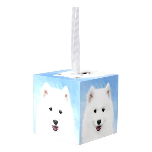 Samoyed Puppy Painting - Cute Original Dog Art Decoratie (Achter hoekig)