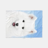Samoyed Puppy Painting - Cute Original Dog Art Fleece Deken (Voorkant (Horizontaal))