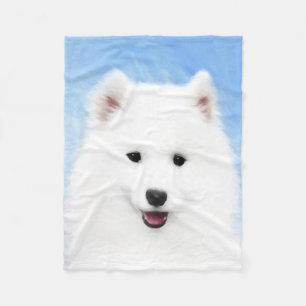 Samoyed Puppy Painting - Cute Original Dog Art Fleece Deken