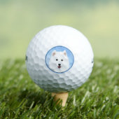 Samoyed Puppy Painting - Cute Original Dog Art Golfballen (Insitu Shirt)