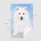 Samoyed Puppy Painting - Cute Original Dog Art Golfhanddoek (Insitu)