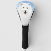 Samoyed Puppy Painting - Cute Original Dog Art Golfheadcover (Voorkant)