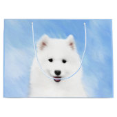 Samoyed Puppy Painting - Cute Original Dog Art Groot Cadeauzakje (Voorkant)