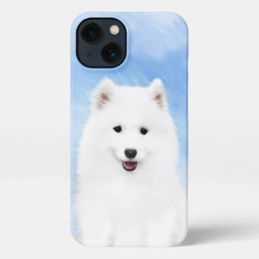 Samoyed Puppy Painting - Cute Original Dog Art iPhone Hoesje (Achterkant)