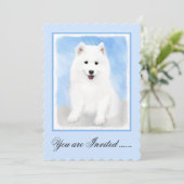 Samoyed Puppy Painting - Cute Original Dog Art Kaart (Staand voorkant)