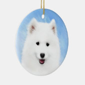 Samoyed Puppy Painting - Cute Original Dog Art Keramisch Ornament (Rechts)