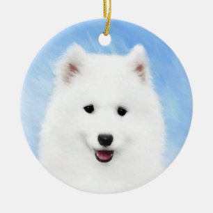 Samoyed Puppy Painting - Cute Original Dog Art Keramisch Ornament
