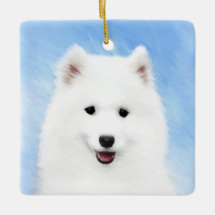 Samoyed Puppy Painting - Cute Original Dog Art Keramisch Ornament