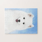 Samoyed Puppy Painting - Cute Original Dog Art Legpuzzel (Horizontaal)
