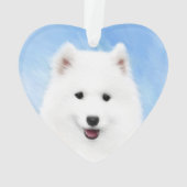 Samoyed Puppy Painting - Cute Original Dog Art Ornament (achterkant)