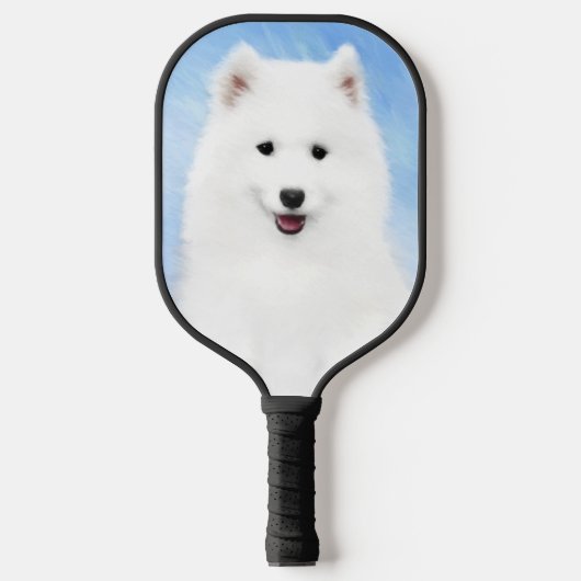 Samoyed Puppy Painting - Cute Original Dog Art Pickleball Paddle (Voorkant)
