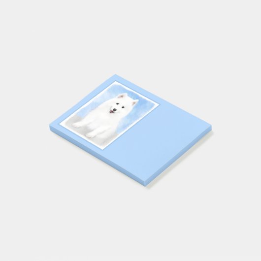 Samoyed Puppy Painting - Cute Original Dog Art Post-it® Notes (Schuin)