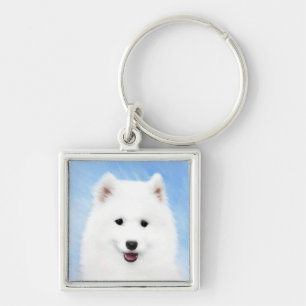 Samoyed Puppy Painting - Cute Original Dog Art Sleutelhanger
