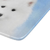 Samoyed Puppy Painting - Cute Original Dog Art Snijplank (Hoek)