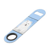 Samoyed Puppy Painting - Cute Original Dog Art Speed Flessenopener (Voorkant Gekanteld)