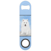 Samoyed Puppy Painting - Cute Original Dog Art Speed Flessenopener (Achterkant)