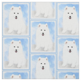 Samoyed Puppy Painting - Cute Original Dog Art Stof