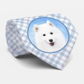 Samoyed Puppy Painting - Cute Original Dog Art Stropdas (Opgerold)