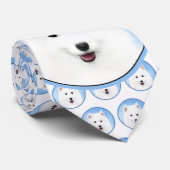 Samoyed Puppy Painting - Cute Original Dog Art Stropdas (Opgerold)