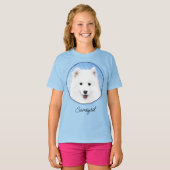 Samoyed Puppy Painting - Cute Original Dog Art T-shirt (Voorkant volledig)