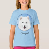 Samoyed Puppy Painting - Cute Original Dog Art T-shirt (Voorkant)